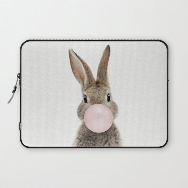 Bubble Gum Bunny Computer Cover by Amy Peterson Art Studio - Laptop Sleeve - 13"