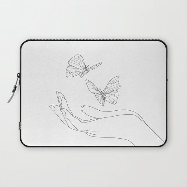 Butterflies on the Palm of the Hand Computer Cover by Andreas12 - Laptop Sleeve - 13"