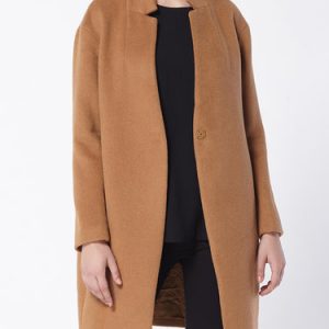 Buttoned Long Sleeve Elegant Cocoon Solid Coat