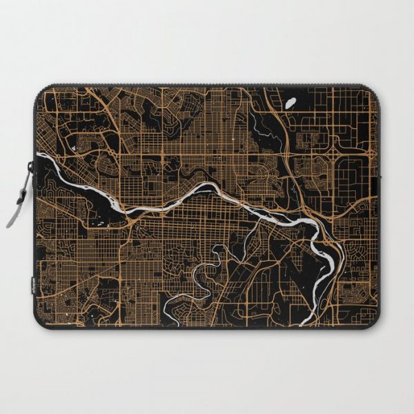 Calgary | Alberta | Canada - Minimalist City Map Computer Cover by Fabled Creative - Laptop Sleeve - 15"