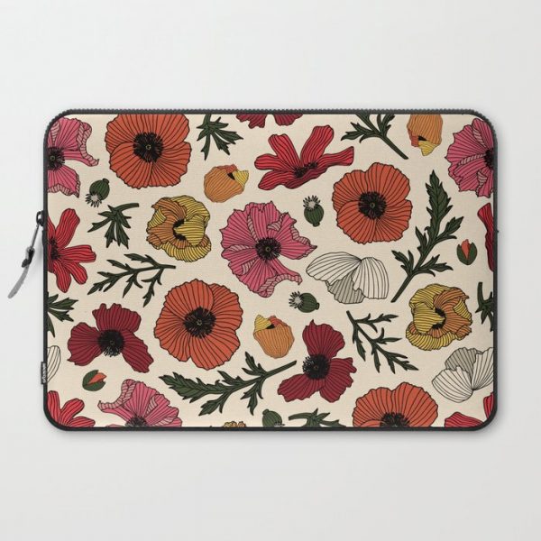 California Poppy Computer Cover by Petal and Repeat - Laptop Sleeve - 15"