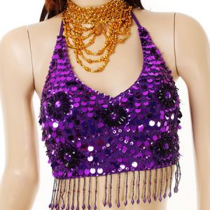 Camisoles Belly Dance Costume Cropped Purple Bollywood Dance Top