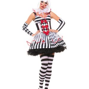 Carnival Clown Costume Outfit Women's Fancy Dress Cute Circus Costume Halloween