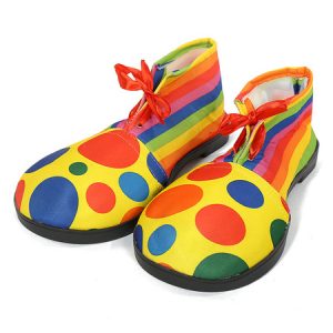 Carnival Clown Shoes Yellow Funny Costume Polka Dot Strappy Footwear Mardi Gras Holidays Costumes