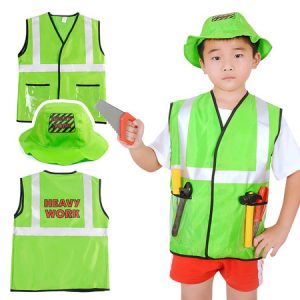 Carnival Kids Maintenance Workers Grass Green Cosplay Polyester Set Kids Cosplay Costumes