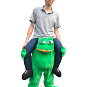 Carry Me Costume Piggy Back Ride On Carnival Velour Frog Munch Themed Carrier Green Mardi Gras Costume Suit Halloween