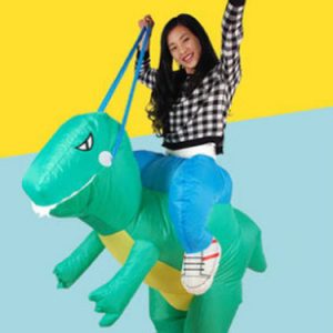 Carry Me Costume Ride On Carnival Unisex Green Raptor Carrier Mardi Gras Inflatable Suit Halloween