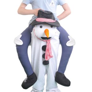 Carry Me Ride On Costume Halloween Unisex White Snowman Funny Plain Woolen Inflatable Suit Halloween