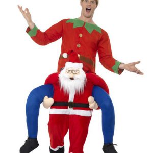 Carry Me Santa Clause Costume Halloween Christmas Piggyback Adults Red Flannel Funny Oktoberfest Ride On Costumes