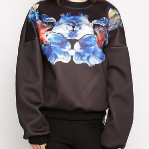 Casual Animal Print Long Sleeve Sweatshirt