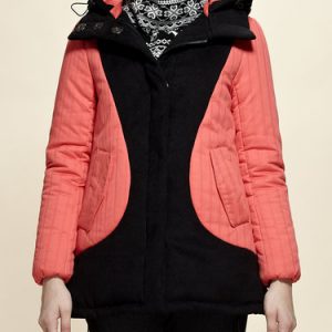 Casual Color-block Hoodie Casual A-line Coat