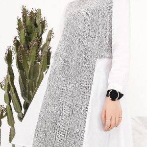 Casual Color-block Long Sleeve Polyester Tunic