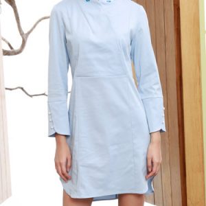 Casual Embroidered Plain Simple Mini Dress