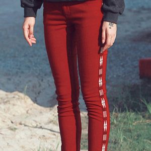 Casual Embroidered Skinny Leg Pants