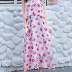 Casual Floral Spaghetti Maxi Dress