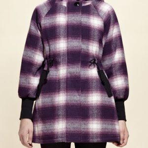 Casual Hoodie Checkered/Plaid Coat