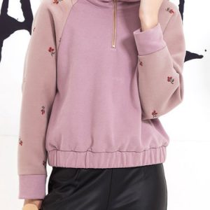 Casual Long Sleeve Lapel Sweatshirt