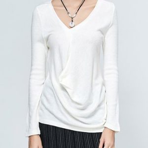 Casual Plain H-line Long Sleeved Top