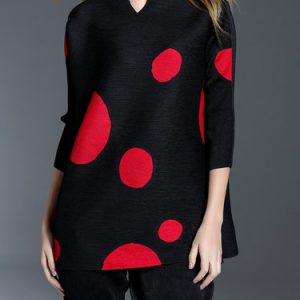 Casual Polyester Polka Dots 3/4 Sleeve Tunic