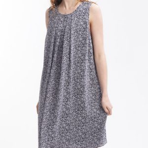 Casual Sleeveless Scoop Neckline Printed Holiday Dress