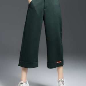 Casual Solid H-line Wide Leg Pants