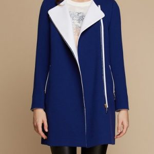 Casual Solid Zipper Stand Collar Long Sleeve Coat