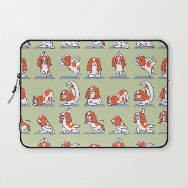 Cavalier King Charles Spaniel Yoga Computer Cover by Huebucket - Laptop Sleeve - 13"