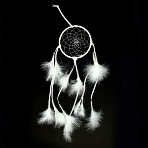 Charm Wind Chimes Pure Handmade Feathers Dream Catcher Pendant with Circular Net