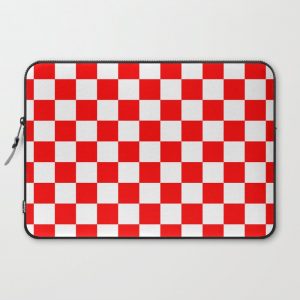 Checker (Red/White) Computer Cover by 10813 Apparel - Laptop Sleeve - 15"