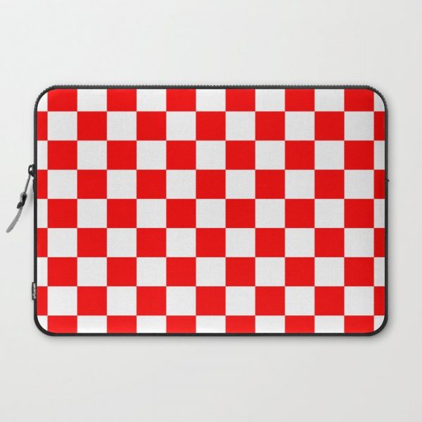 Checker (Red/White) Computer Cover by 10813 Apparel - Laptop Sleeve - 15"