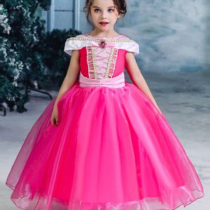 Children Princess Cosplay Sleeping Beauty Aurora Rose Dress Kids Cosplay Costumes