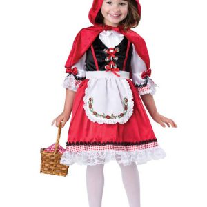 Children Red Cosplay Red Riding Hood Ruffle Dress With Cloak 2 Pieces Kids Cosplay Costumes Halloween