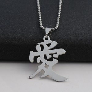 Chinese Characters Love Pendant Stainless Steel Necklace