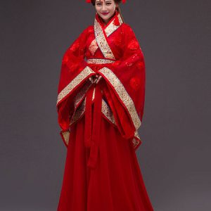 Chinese Costume Hanfu Tang Dynasty Traditional Ancient Women Red Outfit Halloween