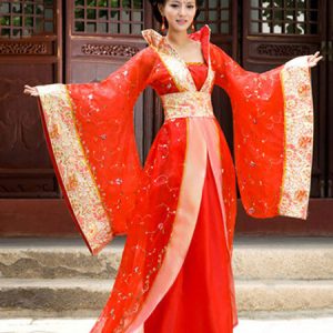 Chinese Traditional Costume Female Red Ancient Hanfu Dress Tang Dynasty Clothing 3 Pieces