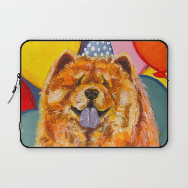 Chow Chow with Balloons Computer Cover by Meredith Mackworth-Praed - Laptop Sleeve - 13"