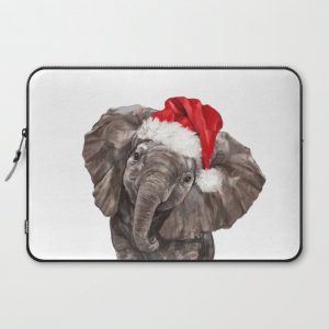 Christmas Baby Elephant Computer Cover by Big Nose Work - Laptop Sleeve - 15"