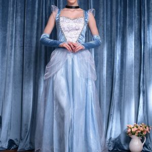 Cinderella Costume Halloween Princess Dresses Women Gowns Outfit