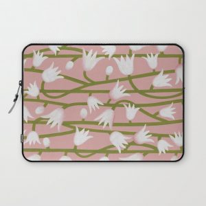 Climbing Lillies on Pink Computer Cover by Toile de Lina - Laptop Sleeve - 13"