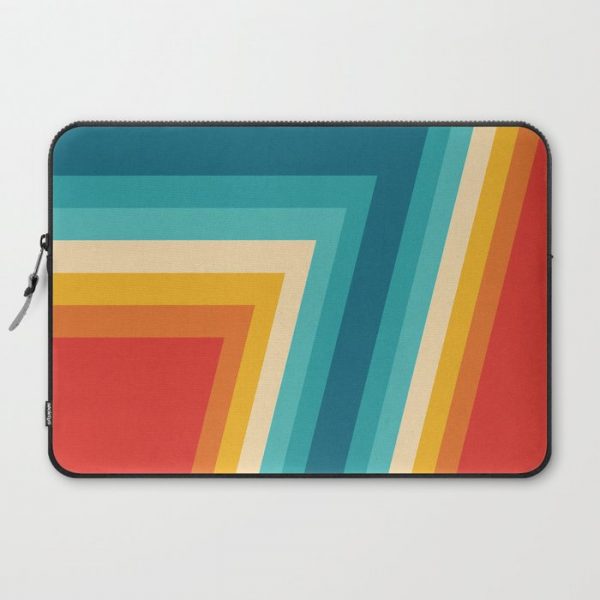 Colorful Retro Stripes - 70s, 80s Abstract Design Computer Cover by PELAXY - Laptop Sleeve - 15"