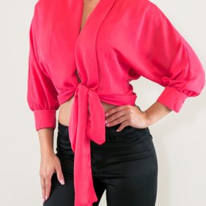 Coral Plain Statement 3/4 Sleeve Blouse