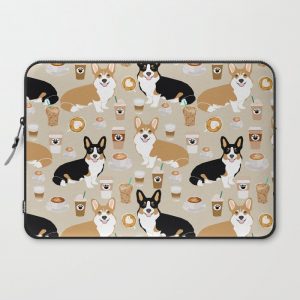 Corgi coffee welsh corgis dog breed pet lovers tan corgi crew Computer Cover by Corgi Crew - Laptop Sleeve - 15"