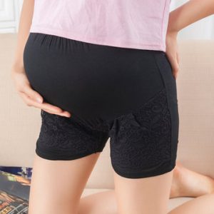 Cosy Lace-trim Breathable Stretchy Modal High Waist Pregnant Boyshorts For Women