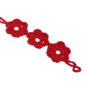 Cotton Thread Crochet Foot Chain Bracelet Anklet Flowers Beach Barefoot Sandal Red