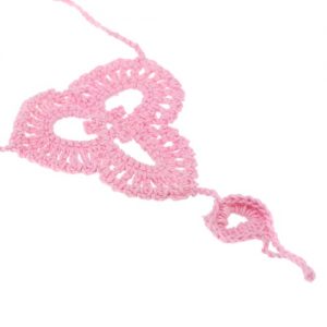 Cotton Thread Crochet Foot Chain Bracelet Anklet Patterns Beach Barefoot Sandal Pink