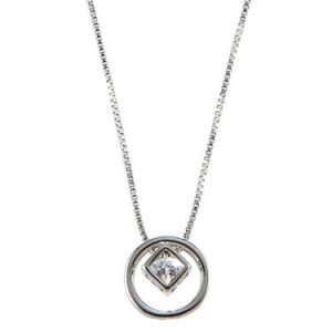 Crystal Geometry Sterling Silver Necklace