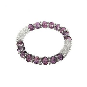 Crystal Glass Beaded Stretch Bracelet