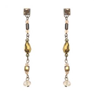 Crystal Rhinestone Beads Long Earrings