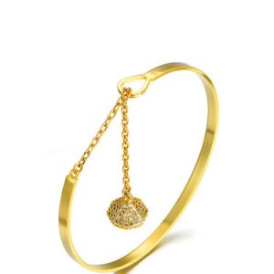 Cubic Zirconia Round Gold Plated Synthetic Materials Bracelet