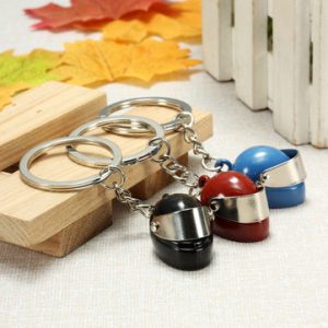 Cute Alloy Mini Motorcycle Helmet Keychain